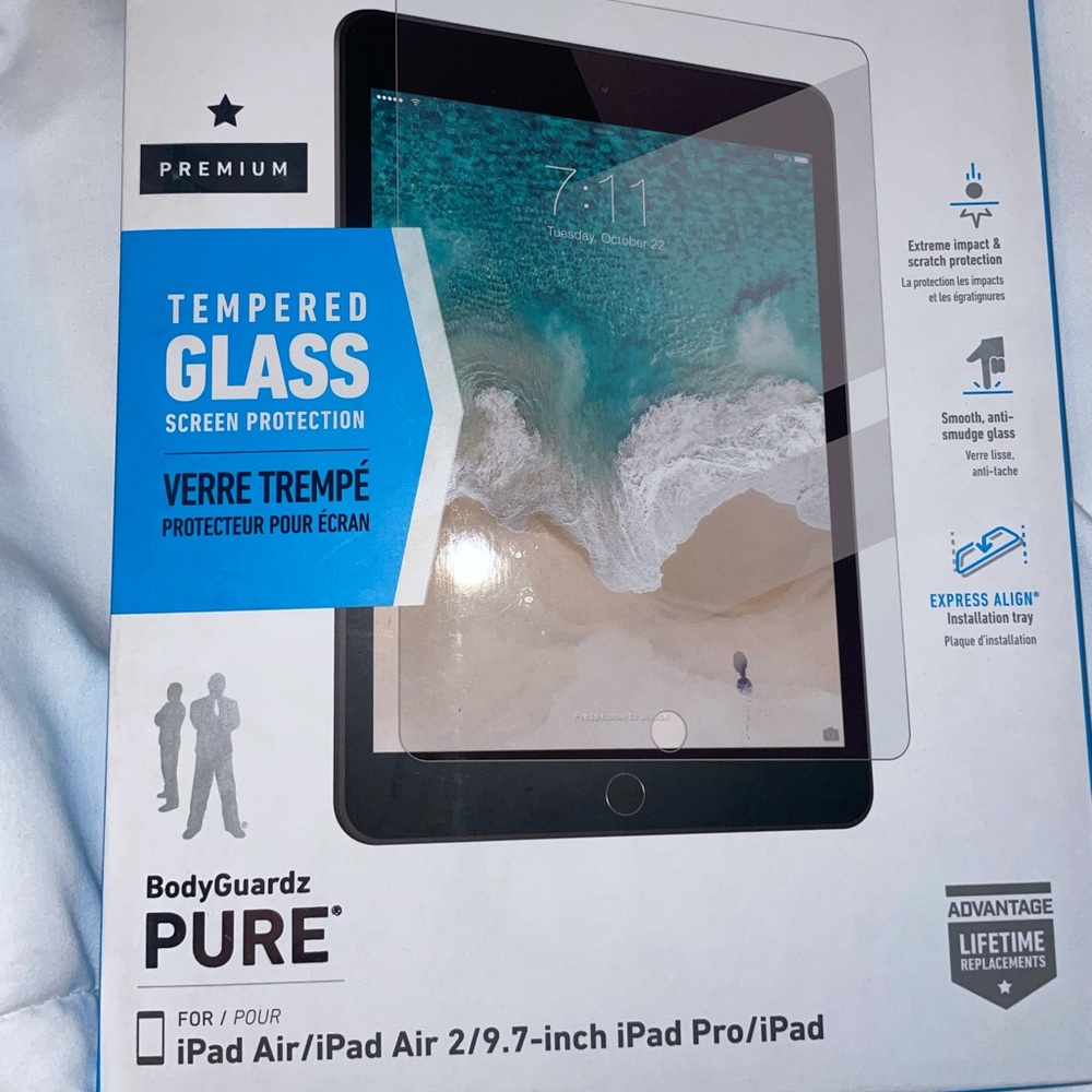 Bodyguardz Tempered Glass Screen Protection iPad Air 2/9.7